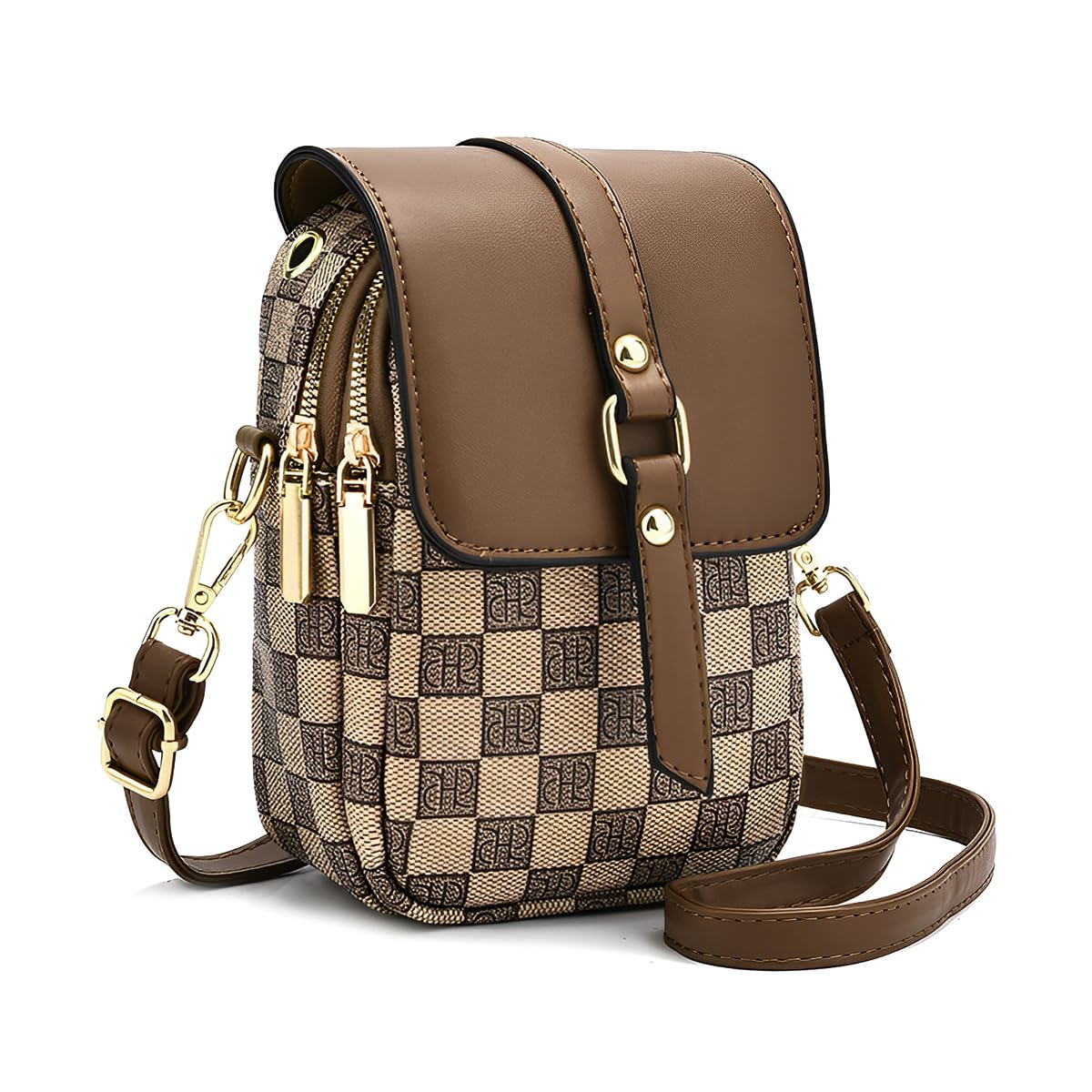 PALAY Sling Bag for Women Crossbody Bag for Women Phone Bag Stylish PU Leather Mobile Cell Phone Holder Pocket Purse Wallet Sling Bag Mini Shoulder Bags (Brown) PALAY Sling Bag for Women Crossbody Bag for Women Phone Bag Stylish PU Leather Mobile Cell Phone Holder Pocket Purse Wallet Sling Bag Mini Shoulder Bags (Brown)